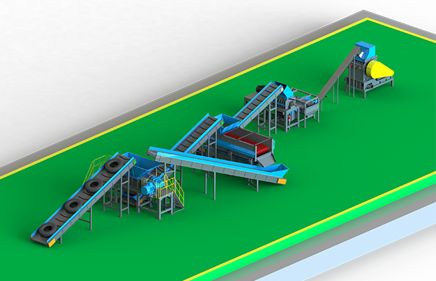 廢舊輪胎破碎分選系統